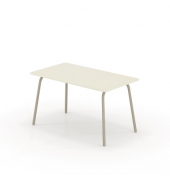 Schreibtisch se:lab work & meet desk, 74cm (H), 140x80cm (BxT), rechteckig, weiß / beige