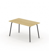 Schreibtisch se:lab work & meet desk, 74cm (H), 140x80cm (BxT), rechteckig, eiche hell / schwarz