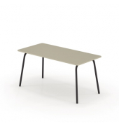 Schreibtisch se:lab work & meet desk, 74cm (H), 160x80cm (BxT), rechteckig, lichtgrau / schwarz