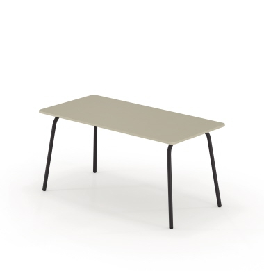 Schreibtisch se:lab work & meet desk, 74cm (H), 160x80cm (BxT), rechteckig, lichtgrau / schwarz