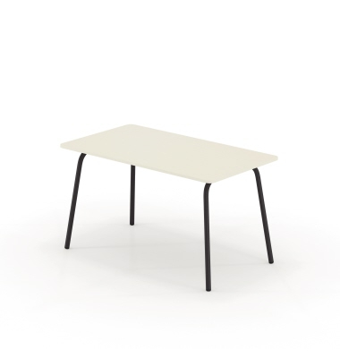 Schreibtisch se:lab work & meet desk, 74cm (H), 140x80cm (BxT), rechteckig, weiß / schwarz