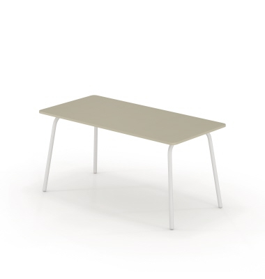 Schreibtisch se:lab work & meet desk, 74cm (H), 160x80cm (BxT), rechteckig, lichtgrau / weiß
