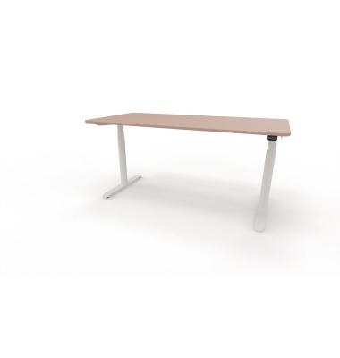 Sitz-Steh-Schreibtisch se:lab e-desk, elektrisch höhenverstellbar, 65-128cm (H), 160x80cm (BxT), rechteckig, antikrose / weiß
