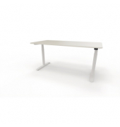 Sitz-Steh-Schreibtisch se:lab e-desk, elektrisch höhenverstellbar, 65-128cm (H), 160x80cm (BxT), rechteckig, weiß / weiß