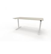 Sitz-Steh-Schreibtisch se:lab e-desk, elektrisch höhenverstellbar, 65-128cm (H), 160x80cm (BxT), rechteckig, lichtgrau / weiß