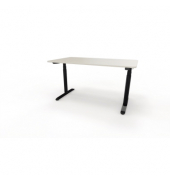 Sitz-Steh-Schreibtisch se:lab e-desk, elektrisch höhenverstellbar, 65-128cm (H), 140x90cm (BxT), rechteckig, weiß / schwarz