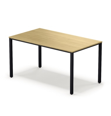 Schreibtisch temptation four, 74cm (H), 140x80cm (BxT), rechteckig, eiche / schwarz