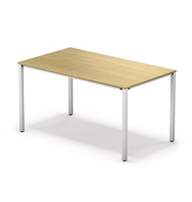 Schreibtisch temptation four, 74cm (H), 140x80cm (BxT), rechteckig, eiche / weiß