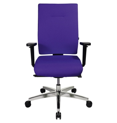 B&uuml;rodrehstuhl Profi Star 15, blau / silber, mit Armlehnen, bis 110kg, ohne Kopfst&uuml;tze