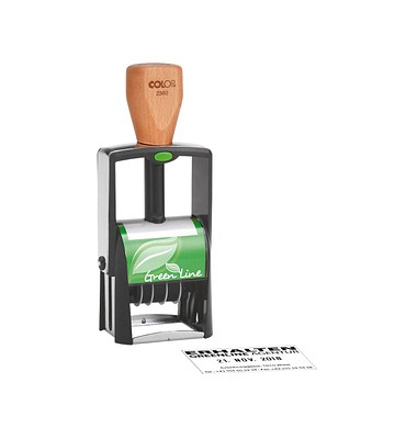 COLOP Datumstempel mit Text individualisierbar Green Line 2360 selbstfärbend schwarz