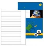 Schulheft 040416025 Style, Lineatur 25 / liniert mit weißem Rand, A4, 80g, blau, 16 Blatt / 32 Seiten