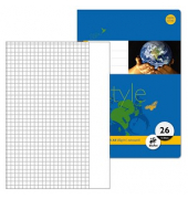 Schulheft 040416026 Style, Lineatur 26 / kariert mit weißem Rand, A4, 80g, blau, 16 Blatt / 32 Seiten