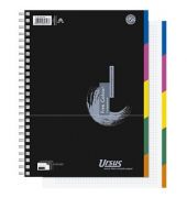 Collegeblock 608555000 Competence, kariert / kariert Rand beidseitig, A4, 70g, schwarz, 100 Blatt