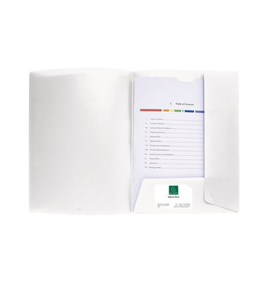 Jurismappe Kreacover 43008E, A4 wei&szlig; Polypropylen (PP), mit 2 Einschlagklappen
