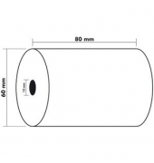Thermorolle, 80mmx44m, Kern-Ø: 12 mm, Rollen-Ø: 60 mm, 55 g/m², weiß