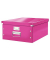 Aufbewahrungsbox Click & Store WOW 6045-00-23, 36 Liter mit Deckel, für A3, außen 482x399x200mm, Karton pink metallic