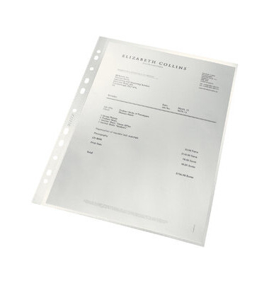 Prospekthüllen Recycle 4791-10-03 A4, transparent genarbt, oben offen, 0,10mm
