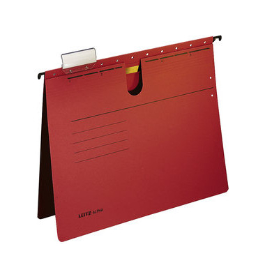 Hängehefter ALPHA®, mit Sichtreiter, kaufmännische Heftung, A4, rot