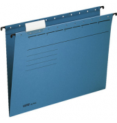 Hängemappe ALPHA®, Karton (RC), m.Reiter, seitlich offen, A4, blau