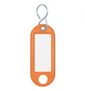 Schlüsselanhänger, Kst.Met., mit S-Haken, 52x21x3mm, orange