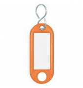 Schlüsselanhänger, Kst./Met., mit S-Haken, 52x21x3mm, orange