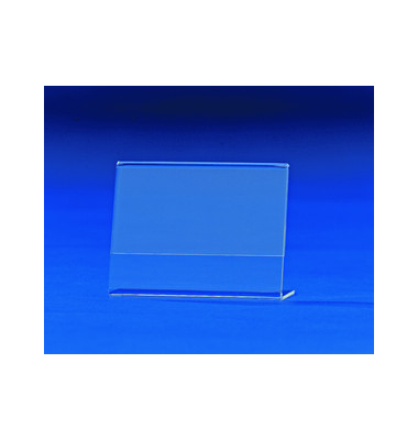 Tischaufsteller, L-Form, A7 quer, 10,5 x 3,8 x 7,7 cm, glasklar