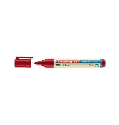 Flipchartmarker, EcoLine 31, Rsp., 1,5 - 3 mm, Schreibfarbe: rot
