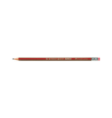 Bleistift DESSIN® 2001, sechseckig, mit Radiergummi, HB
