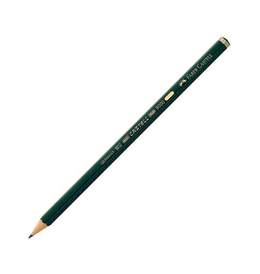 Bleistift CASTELL® 9000, sechseckig, B, Schaft: dunkelgrün