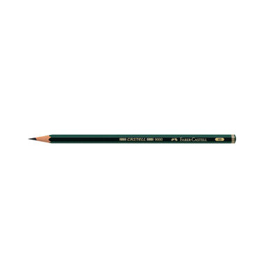 Bleistift CASTELL® 9000, sechseckig, 4B, Schaft: dunkelgrün