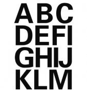 Etikett, A-Z, sk, Folie, Schrifth.: 25 mm, freigestellt, schwarz