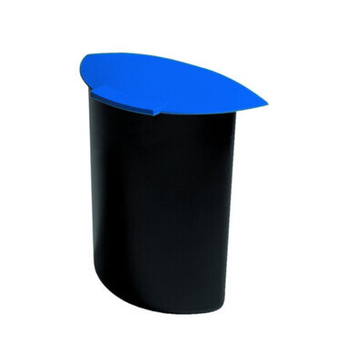 Abfalleinsatz MOON, PP, Klappdeckel, 6 l, schwarz/blau