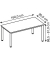 Schreibtisch, manuell höhenverstellbar, 68,5-81cm (H), 160x80cm (BxT), rechteckig, grau / silber