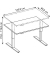 Sitz-Steh-Schreibtisch, elektrisch höhenverstellbar, 71-120cm (H), 120x80cm (BxT), rechteckig, ahorn / silber