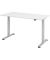 Sitz-Steh-Schreibtisch, elektrisch höhenverstellbar, 71-120cm (H), 160x80cm (BxT), rechteckig, weiß / silber