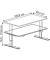 Sitz-Steh-Schreibtisch, elektrisch höhenverstellbar, 71-120cm (H), 160x80cm (BxT), rechteckig, weiß / silber