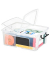 Aufbewahrungsbox Ablagebox HW673 2006730110, 24 Liter, mit Deckel, au&szlig;en 50x39,5x17,5cm, Kunststoff transparent