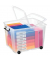 Aufbewahrungsbox Ablagebox HW676 2006760110, 75 Liter, mit Deckel, au&szlig;en 60x48,5x41,5cm, Kunststoff transparent