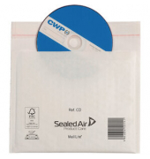 Luftpolstertaschen CD, 100330667, innen 160x180mm, Wahlweise für Selbstklebe-, Adhäsions- oder Klammerverschluss verwendbar, wei