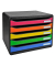 Schubladenbox Big-Box Plus Classic quer 308798D schwarz/bunt 5 Schubladen geschlossen