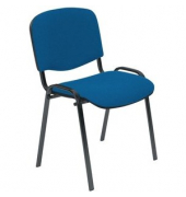 Besucherstuhl Iso Visitor, blau / schwarz, ohne Armlehnen, 4-Fu&szlig;-Gestell