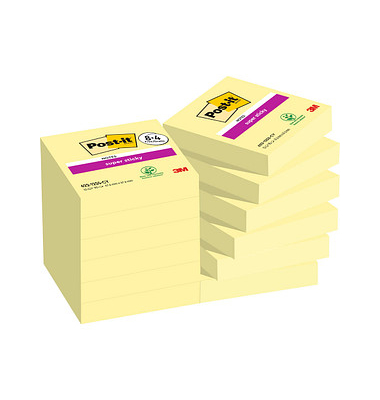 Haftnotizen 7100259816, Super Sticky Notes, 48x48mm, gelb, quadratisch