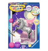 Malen-nach-Zahlen Einhorn mehrfarbig