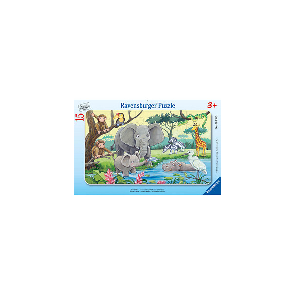 4005556061365 - Ravensburger Kinderpuzzle - 06136 Tiere Afrikas - Rahmenpuzzle für Kinder ab 3 Jahren mit 15 Teilen