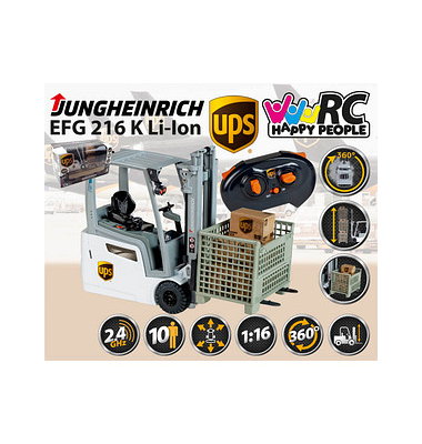 HAPPY PEOPLE 2,4GHz UPS Jungheinrich Gabelstapler Ferngesteuertes Auto mehrfarbig HAPPY PEOPLE 2,4GHz UPS Jungheinrich Gabelstapler Ferngesteuertes Auto mehrfarbig