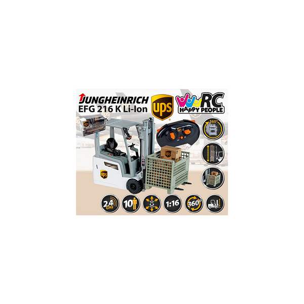 4008332344508 - Happy People - Ferngesteuerter Gabelstapler - UPS Jungheinrich EFG 216 K Li-Ion (116) Spielzeuggabelstapler Stapler 4008332344508 - Happy People - Ferngesteuerter Gabelstapler - UPS Jungheinrich EFG 216 K Li-Ion (116) Spielzeuggabelstapler Stapler