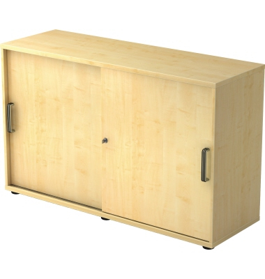 Schiebet&uuml;renschrank V1752/V1753 V1752S/3/3/SG, abschlie&szlig;bar, 2 OH, ahorn, 120x74,8x40cm (BxHxT)