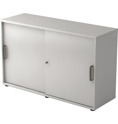 Schiebet&uuml;renschrank V1752/V1753 V1752S/5/S/SG, abschlie&szlig;bar, 2 OH, grau/silber, 120x74,8x40cm (BxHxT)