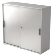 Schiebet&uuml;renschrank V1753S/5/S/SG, abschlie&szlig;bar, 3 OH, grau/silber, 120x110x40cm (BxHxT)