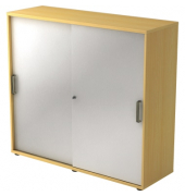 Schiebet&uuml;renschrank V1752/V1753 V1753S/6/S/SG, abschlie&szlig;bar, 3 OH, buche/silber, 120x110x40cm (BxHxT)